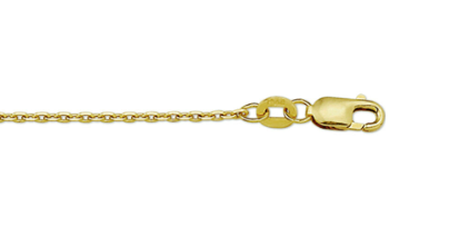 14 Karaat geel goud gediamanteerd Anker collier 50 cm lang.
